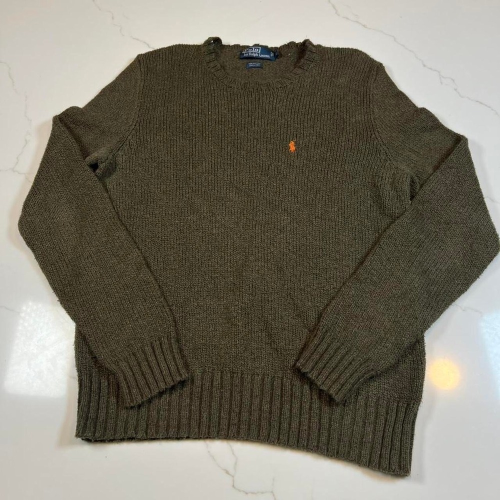 Vintage polo Ralph Lauren dark green knit pullover